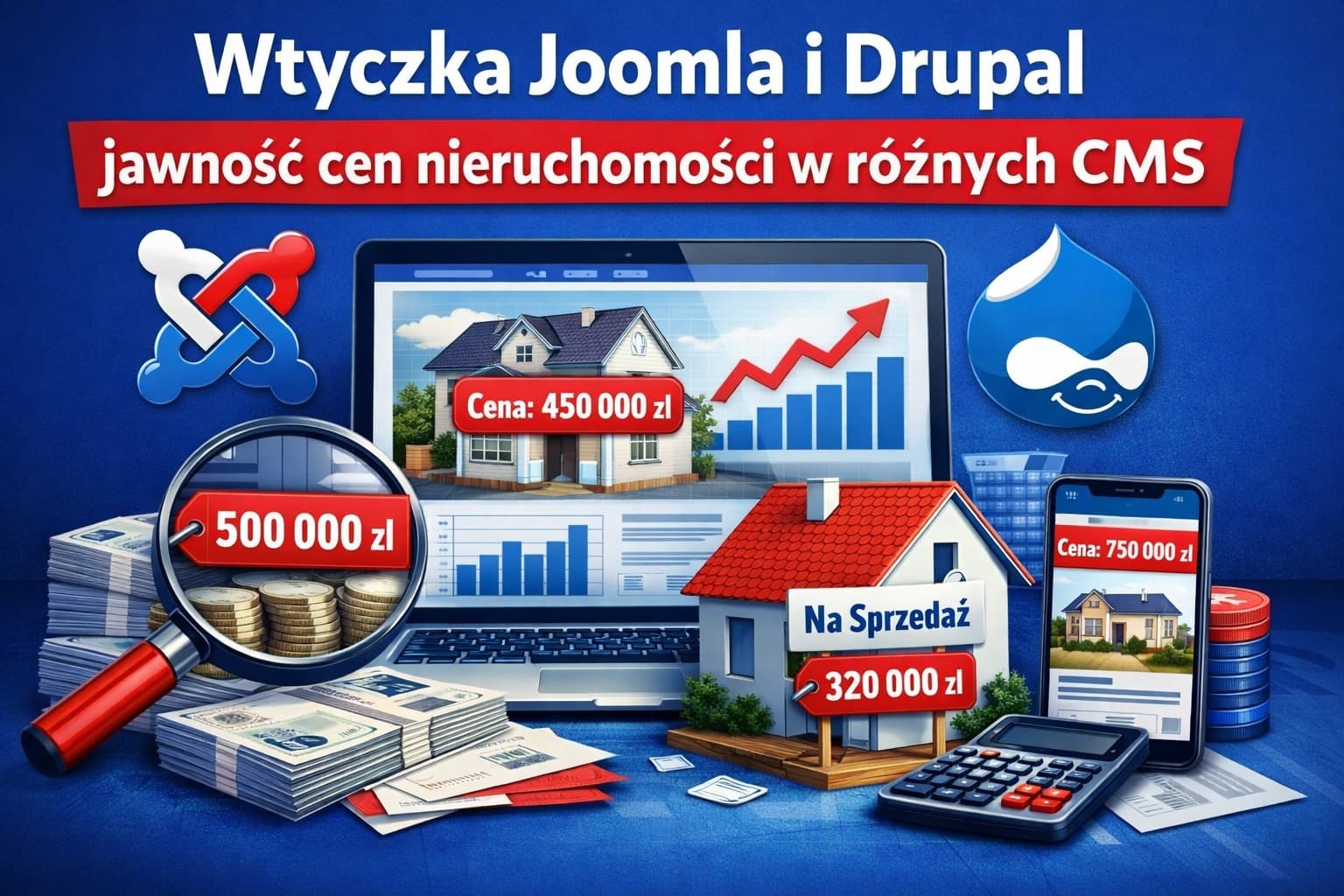 Wtyczka Joomla i Drupal - jawność cen nieruchomości w różnych CMS